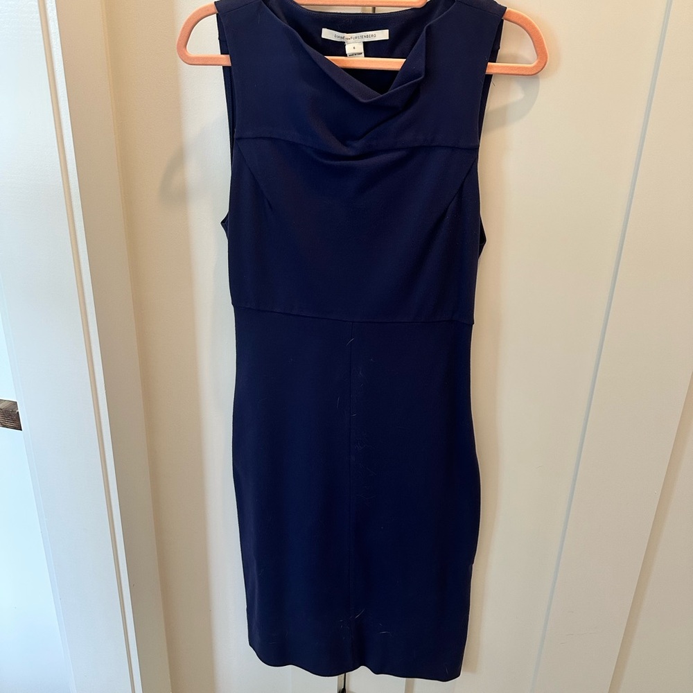 Diane Von Furstenberg Midnight Blue Sheath Dress